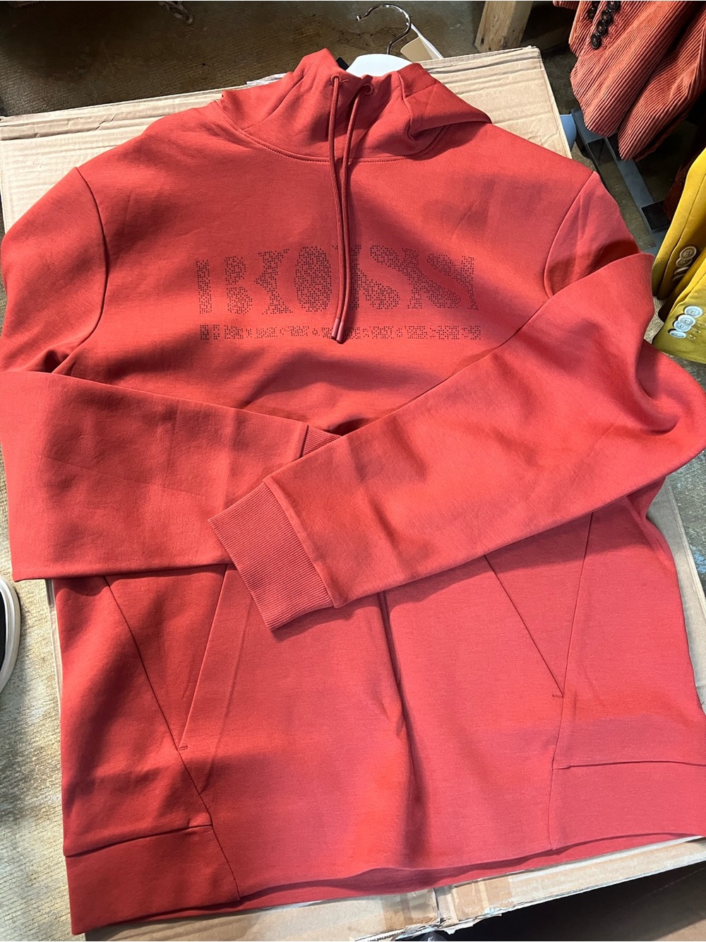 Boss Men's Brick Red Zip-Up Hoodie